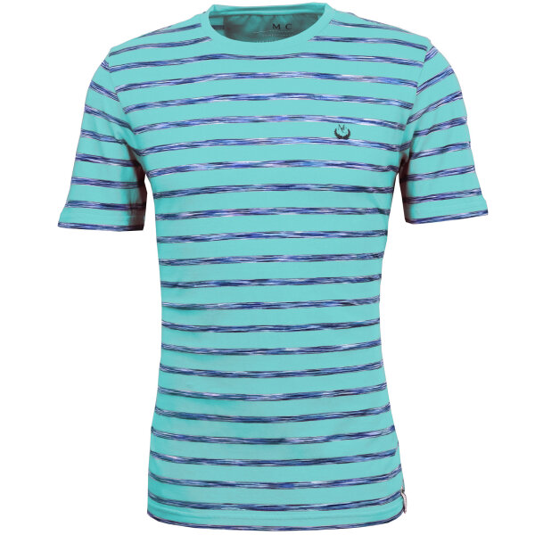 Mode Monte Carlo T-Shirt Rundhals Lagune