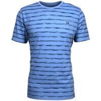 Mode Monte Carlo T-Shirt Rundhals Hellblau