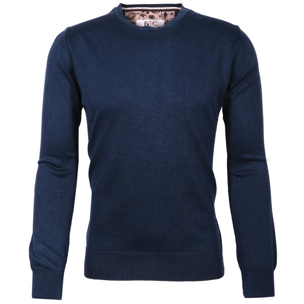 Mode Monte Carlo Pullover Rundhals Jeansblau