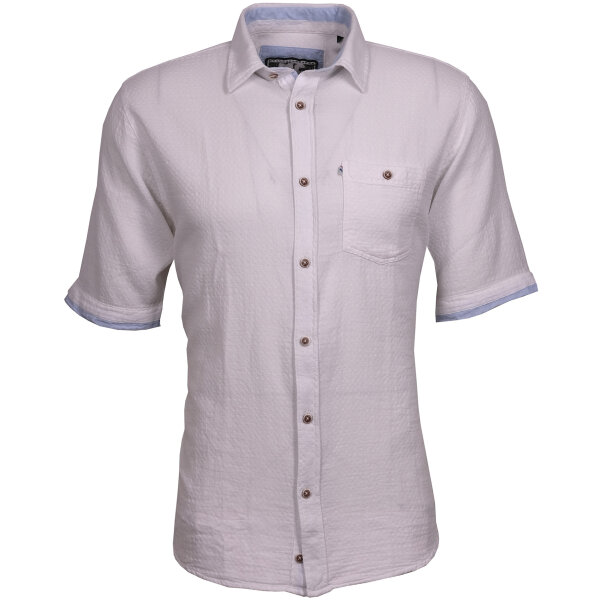 Mode Monte Carlo Hemd Halbarm Kent-Kragen Weiß