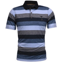 Mode Monte Carlo Polo-Shirt Knopf Strickkragen Jeansblau...