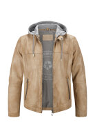 MILESTONE Herren Lederjacke MSRaymond mit Kapuze im gewaschenen Cognac braun