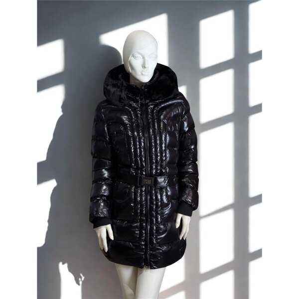 Wellensteyn Damen Winterjacke Beltique Long, SuLaRiAirTec, Schwarz