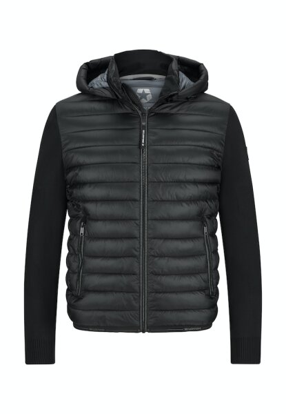 MILESTONE Herren Steppjacke MSGenua mit Kapuze, Schwarz