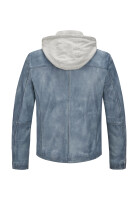 MILESTONE Herren Lederjacke MSRaymond mit Kapuze im gewaschenen Mittelblau 50