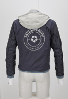 MILESTONE Herren Lederjacke MSRaymond mit Kapuze im gewaschenen Mittelblau 54