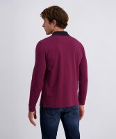 PIERRE CARDIN Herren Langarm Polo Shirt winetasting dunkelrot