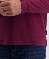 PIERRE CARDIN Herren Langarm Polo Shirt winetasting dunkelrot