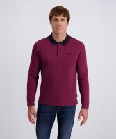 PIERRE CARDIN Herren Langarm Polo Shirt winetasting dunkelrot