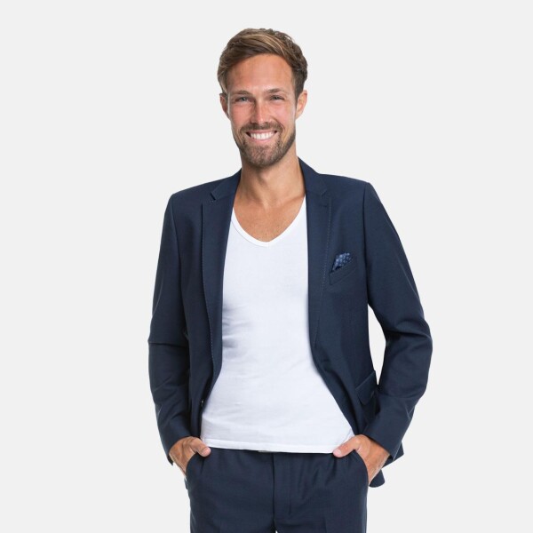 WHITE BROS. "Mix & Match" Sakko blau mit Pfauenauge Struktur 94