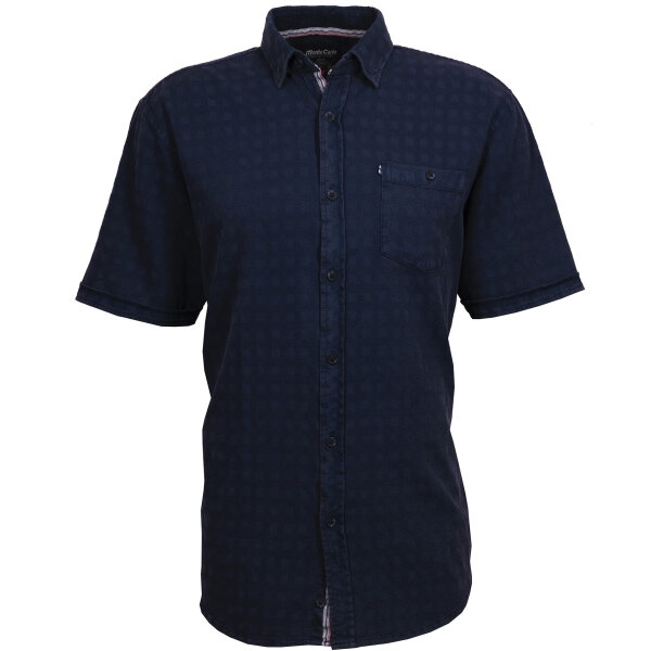 Mode Monte Carlo Hemd Halbarm Kent-Kragen Jeansblau XL