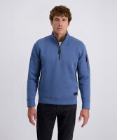 PIERRE CARDIN Herren Sweat-Shirt Troyer Zip bering sea blau