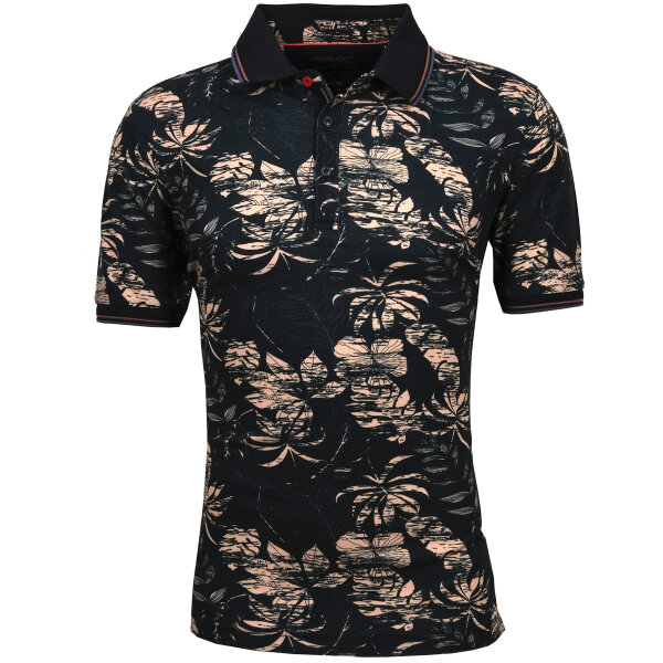 Mode Monte Carlo Polo-Shirt Knopf Strickkragen Marine XXL