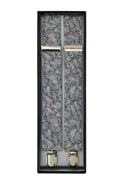 DIGEL Fest/Hochzeit Hosenträger "Lac" in Silber Blau