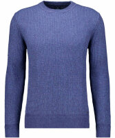 RAGMAN Pullover Rundhals Bicolour, Baumwolle/Kaschmir blau