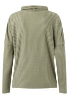 TIMEZONE Damen Langarm Shirt mit Schalkragen, oliv