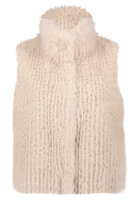 AMBER & JUNE Damen Plüsch Weste, hellbeige