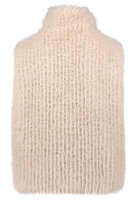 AMBER & JUNE Damen Plüsch Weste, hellbeige