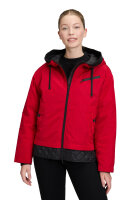 Gil Bret kurze Damen Winterjacke mit Kapuze, rot schwarz