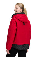 Gil Bret kurze Damen Winterjacke mit Kapuze, rot schwarz