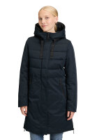 AMBER & JUNE Damen Stepp Jacke mit Kapuze, dunkelblau