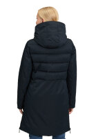 AMBER & JUNE Damen Stepp Jacke mit Kapuze, dunkelblau