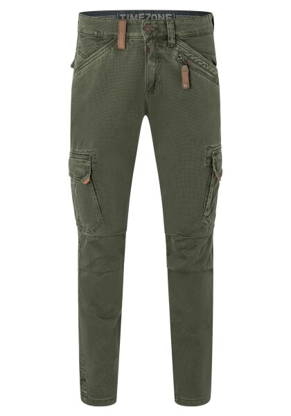 TIMEZONE Herren Hose mit Cargotaschen Regular BenTZ olivgrün minimal