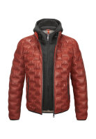 MILESTONE Herren Lederjacke MSAlonso mit Kapuze und Stepp Teracotta