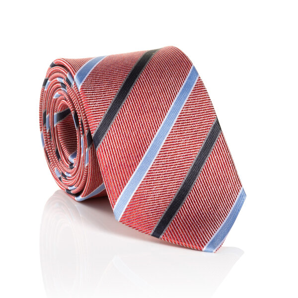Krawatte Seide 6,5 cm breit, rot gestreift