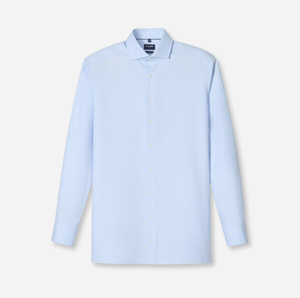 OLYMP Luxor modern fit. Langarm Hemd, exquisites Gewebe blau