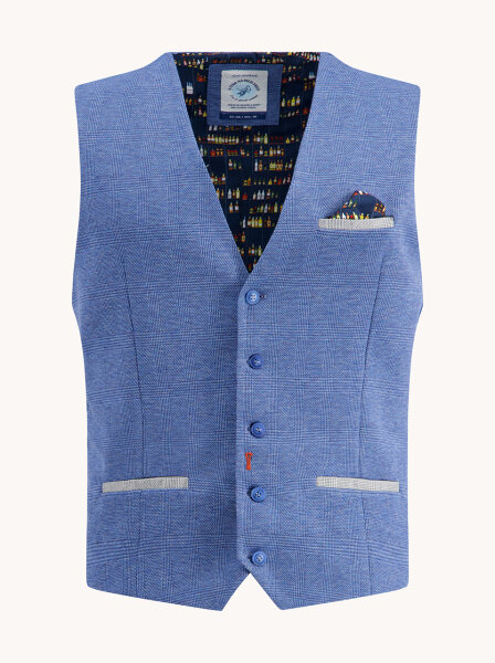 A Fish Named Fred Weste mit Karo Struktur Jeans blau