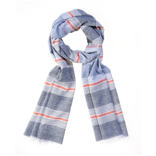 Sommer Schal/Tuch Herren 50 x 180cm navy/orange