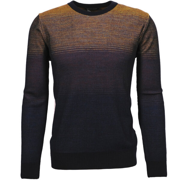 Mode Monte Carlo Edler Herren Pullover Rundhals Marine mit Gelb