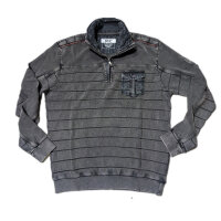 Mode Monte Carlo Sweat-Shirt Troyer Zip Silbergrau