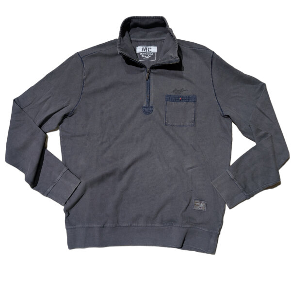 Mode Monte Carlo Sweat-Shirt Troyer Zip Antrazit