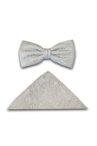 DIGEL Fest/Hochzeit Fliege "Less" mit Einstecktuch Set grau