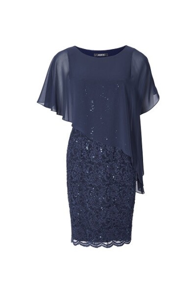 SWING Cocktailkleid mit Überwurf navy Blau 40