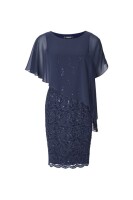 SWING Cocktailkleid mit Überwurf navy Blau 40