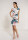 SWING Cocktailkleid aus bedrucktem Scuba und Drapierung hydro / multi Grün 46