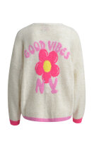 HeartKiss Cardigan With Back Print cream