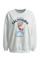 HeartKiss Sweatshirt With Stylish Teddy Print sky print