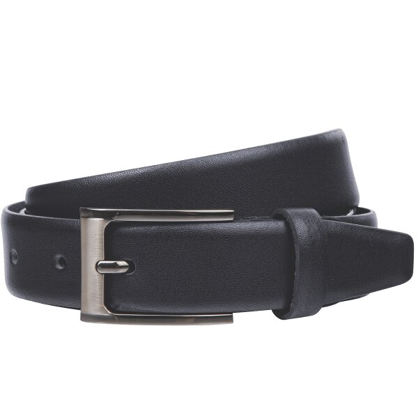 LINDENMANN Ledergürtel für Anzug dunkelblau