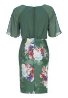 SWING Cocktailkleid mit Scubarock floral grün / multi