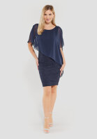 SWING Cocktailkleid mit Überwurf navy Blau