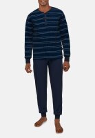 TOM TAILOR Herren Schlafanzug Pyjama blau dunkel 4 Knopf...