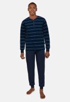 TOM TAILOR Herren Schlafanzug Pyjama blau dunkel 4 Knopf...