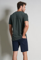 TOM TAILOR Herren Schafanzug Shorty grün dunkel Ringel