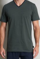 TOM TAILOR Herren Schafanzug Shorty grün dunkel Ringel