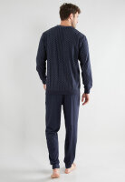GÖTZBURG Herren Schlafanzug Pyjama bedruckt navy