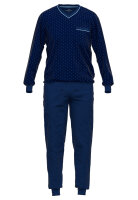 GÖTZBURG Herren Schlafanzug Pyjama bedruckt navy